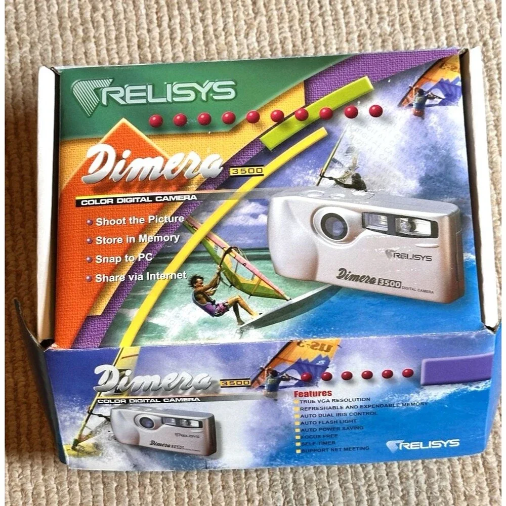 Relisys Dimera 3500 Digital Camera Cable NexFlash Memory card Manual Untested